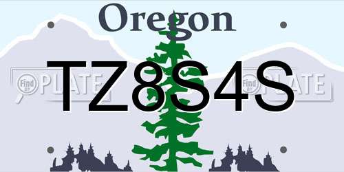 TZ8S4S Oregon License Plate
