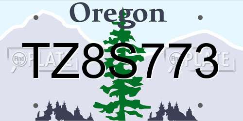 TZ8S773 Oregon License Plate
