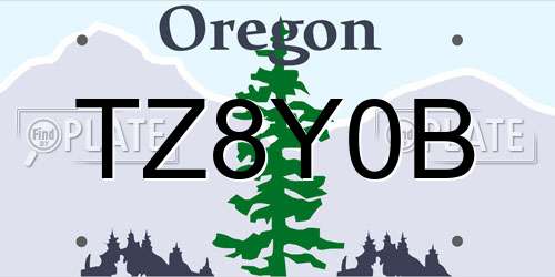 TZ8Y0B Oregon License Plate