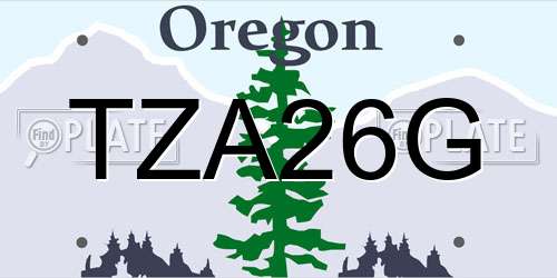 TZA26G Oregon License Plate
