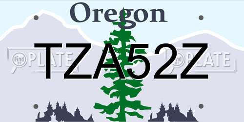 TZA52Z Oregon License Plate