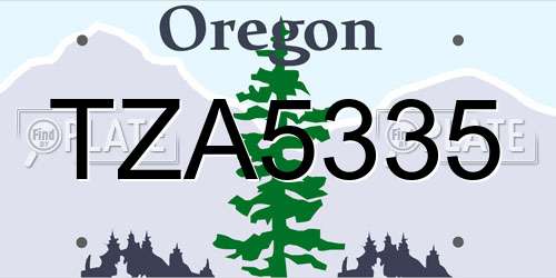 TZA5335 Oregon License Plate
