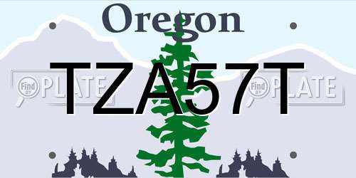 TZA57T Oregon License Plate