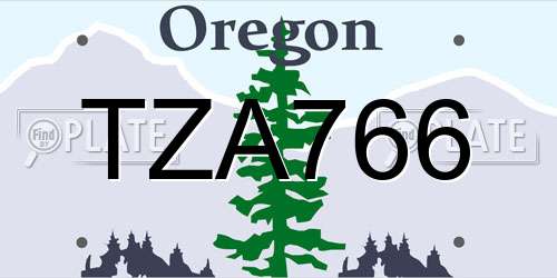 TZA766 Oregon License Plate