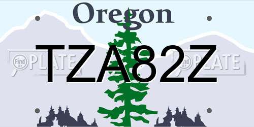 TZA82Z Oregon License Plate