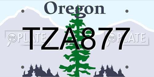 TZA877 Oregon License Plate
