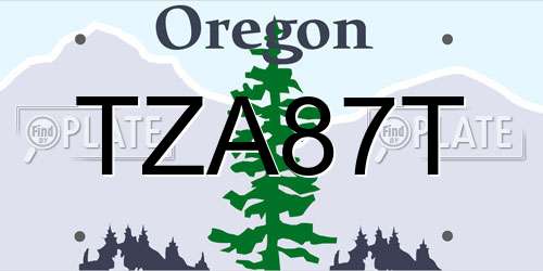 TZA87T Oregon License Plate