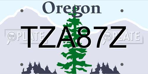 TZA87Z Oregon License Plate