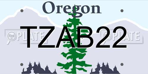 TZAB22 Oregon License Plate