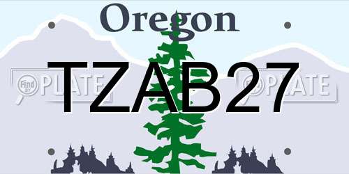 TZAB27 Oregon License Plate