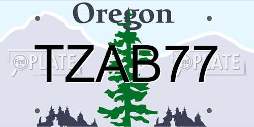 TZAB77 Oregon License Plate