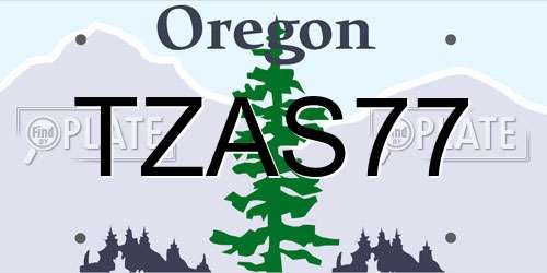 TZAS77 Oregon License Plate