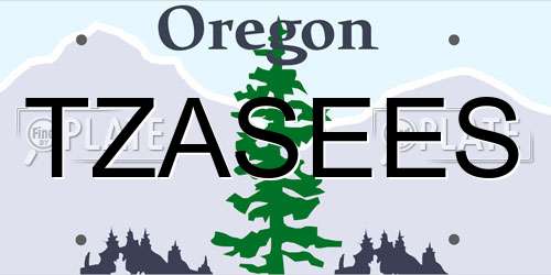 TZASEES Oregon License Plate