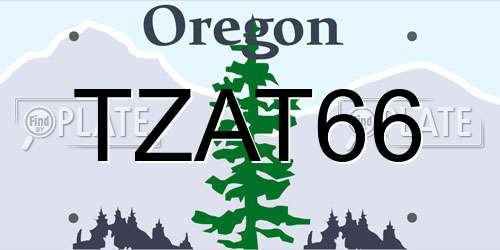 TZAT66 Oregon License Plate