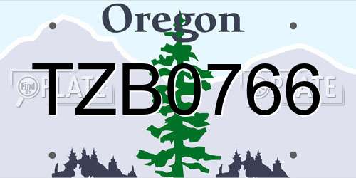 TZB0766 Oregon License Plate