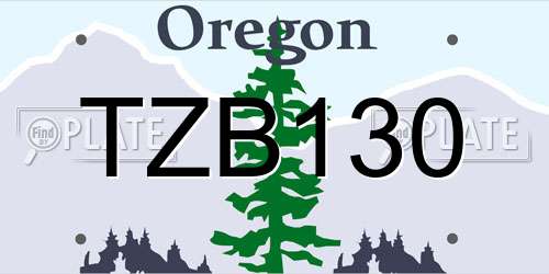 TZB130 Oregon License Plate