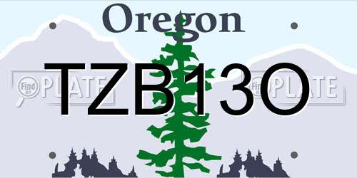 TZB13O Oregon License Plate