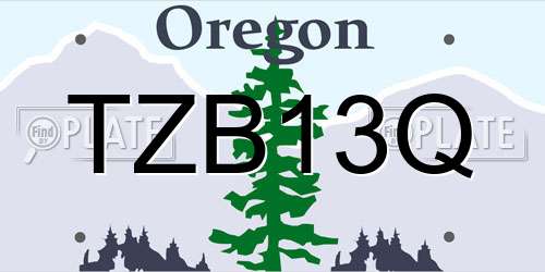 TZB13Q Oregon License Plate