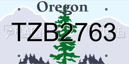 TZB2763 Oregon License Plate