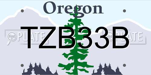 TZB33B Oregon License Plate