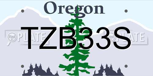 TZB33S Oregon License Plate