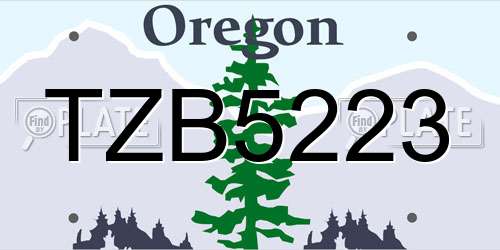 TZB5223 Oregon License Plate