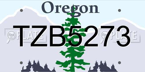 TZB5273 Oregon License Plate