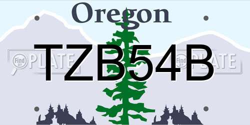 TZB54B Oregon License Plate