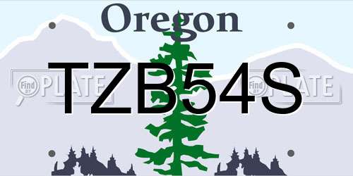 TZB54S Oregon License Plate