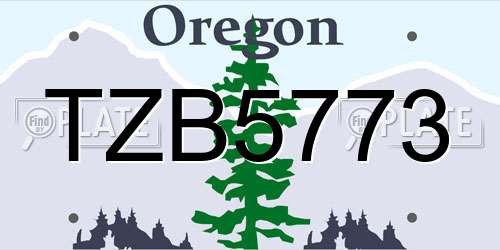 TZB5773 Oregon License Plate