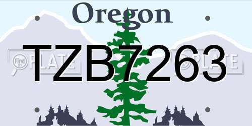 TZB7263 Oregon License Plate