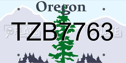 TZB7763 Oregon License Plate