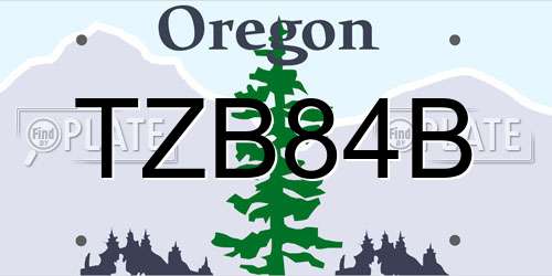 TZB84B Oregon License Plate