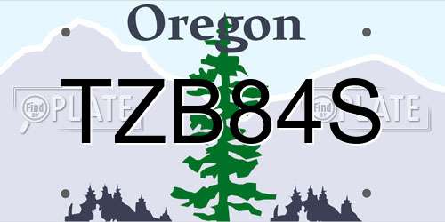 TZB84S Oregon License Plate