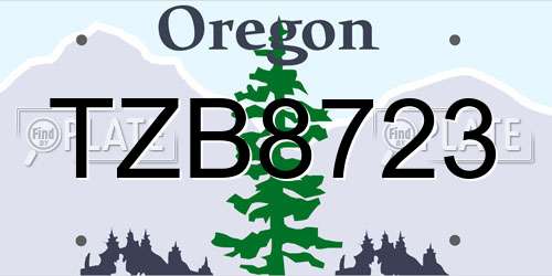 TZB8723 Oregon License Plate