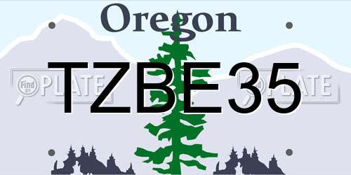 TZBE35 Oregon License Plate