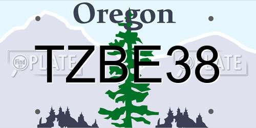 TZBE38 Oregon License Plate