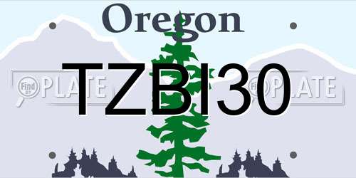TZBI30 Oregon License Plate