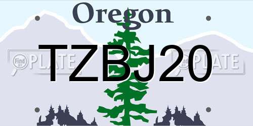 TZBJ20 Oregon License Plate