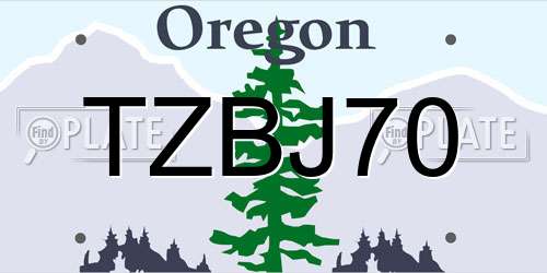 TZBJ70 Oregon License Plate