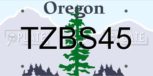 TZBS45 Oregon License Plate