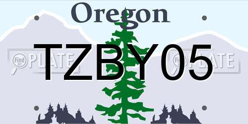 TZBY05 Oregon License Plate