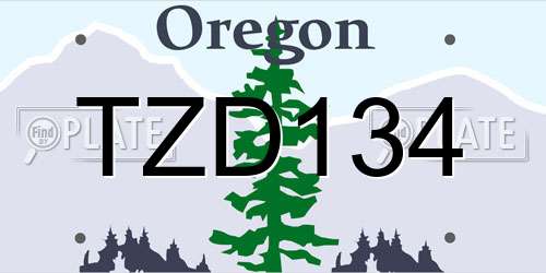 TZD134 Oregon License Plate