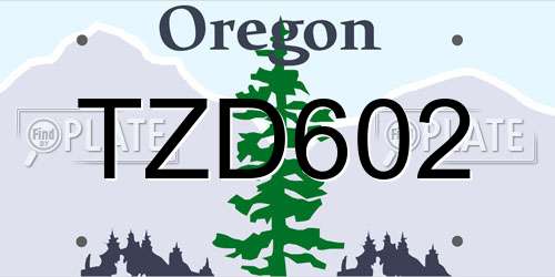 TZD602 Oregon License Plate