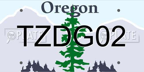 TZDG02 Oregon License Plate