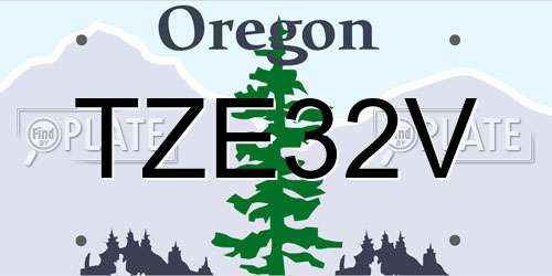 TZE32V Oregon License Plate