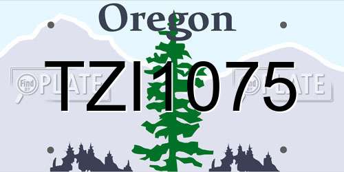 TZI1075 Oregon License Plate