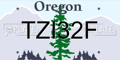 TZI32F Oregon License Plate