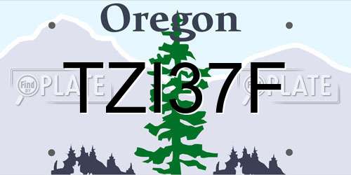 TZI37F Oregon License Plate