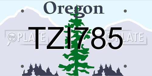 TZI785 Oregon License Plate
